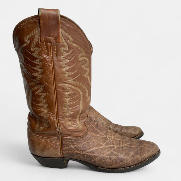 Justin Men's Western Boots Vintage Elephant Exotic Leather Cowboy 8.5 D - Picture 2 of 14